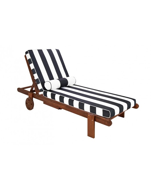 fotele Leżak Drewniany Fotel Drewniany Zestaw Ogrodowy z Materacem i Poduszką Summer
