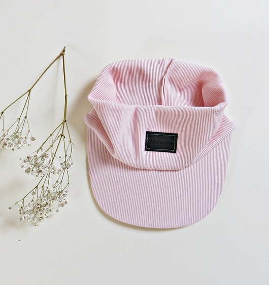 czapki dziecięce Opaska z daszkiem    Baby pink  DASZEK