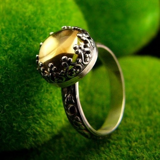 pierścionki srebrne Pierścień Elf - Cytryn Srebro