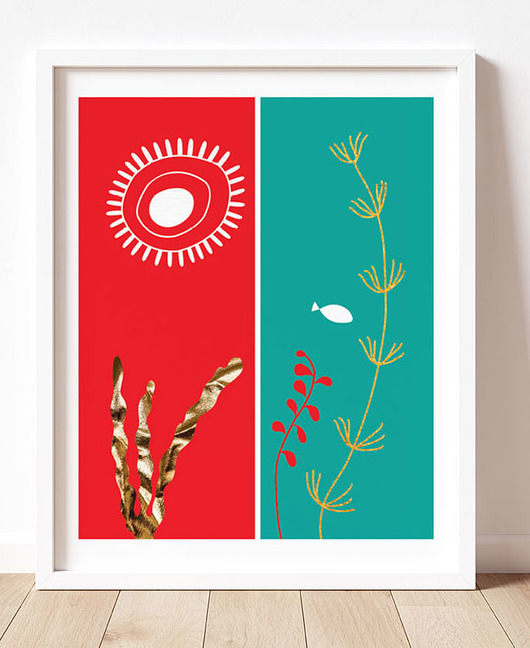 plakaty Autorski plakat, rośliny podwodne