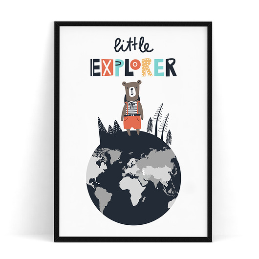 Plakat dziecięcy Little Explorer trochę na ścianę
