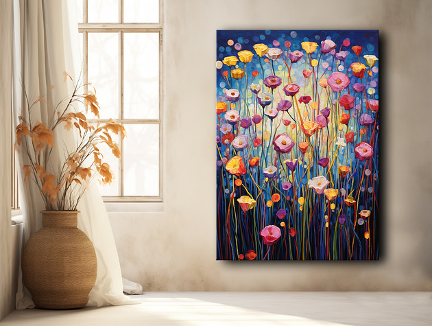 plakaty Polne tulipany - Plakat - Olej, Boho, Abstrakcja