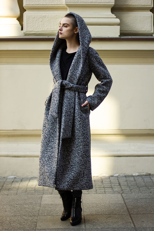 płaszcze damskie Płaszcz COCO szary melanż