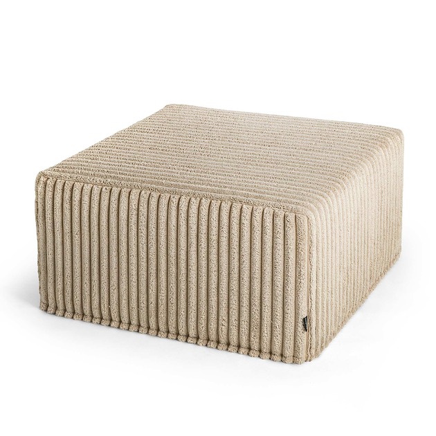poduszki plecione Duża kwadratowa beżowa pufa CORD 60x30