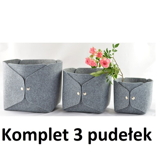Komplet 3 pudełek - Wysokie Szare Mix Green Sheep