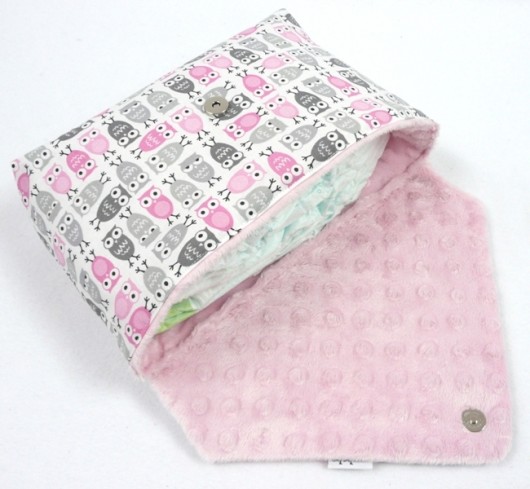 Etui na pieluchy szare sówki mabebe