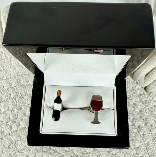 spinki do mankietów SPINKI DO MANKIETÓW koszuli drink wino kieliszek