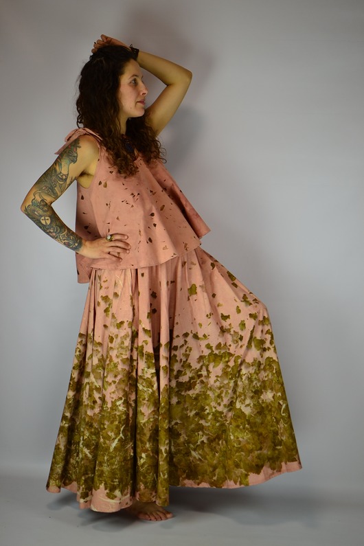 spódnice maxi Barwiona Roślinami Spódnica "Łąka Motyli"