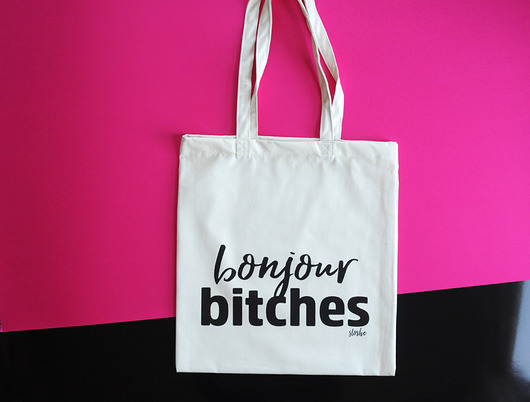 bonjour bitches,  bawełniana torba Sowia Aleja