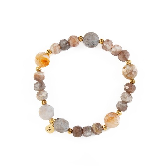 bransoletki z kamieni naturalnych Bransoletka z kamieniem głębokiej transformacji - Wersja Pozłacana