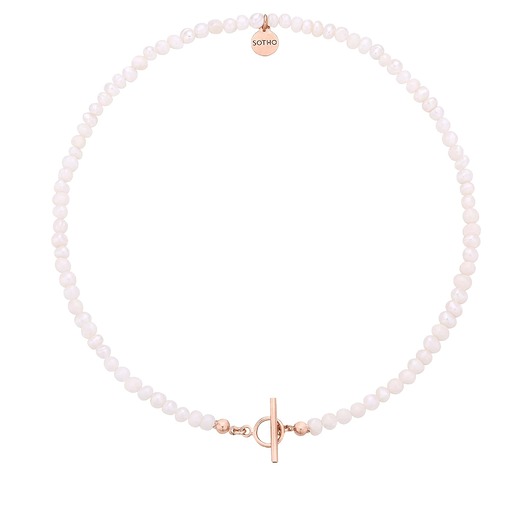 złote naszyjniki Naszyjnik z pereł naturalnych z ozdobnym zapięciem z różowego złota