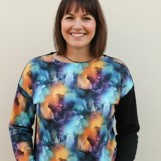 bluza bez kaptura damska Bluza bawełniana Kolorowy Dym