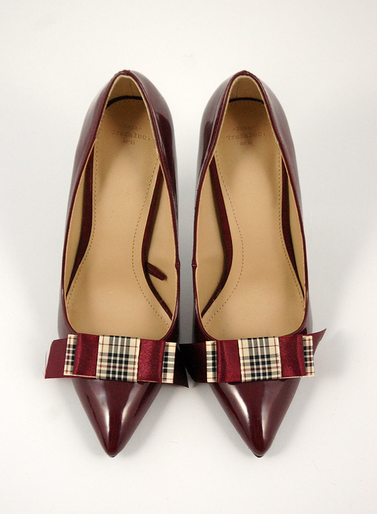 Burberry Bordo Bow - klipsy do butów Coquet Coquet