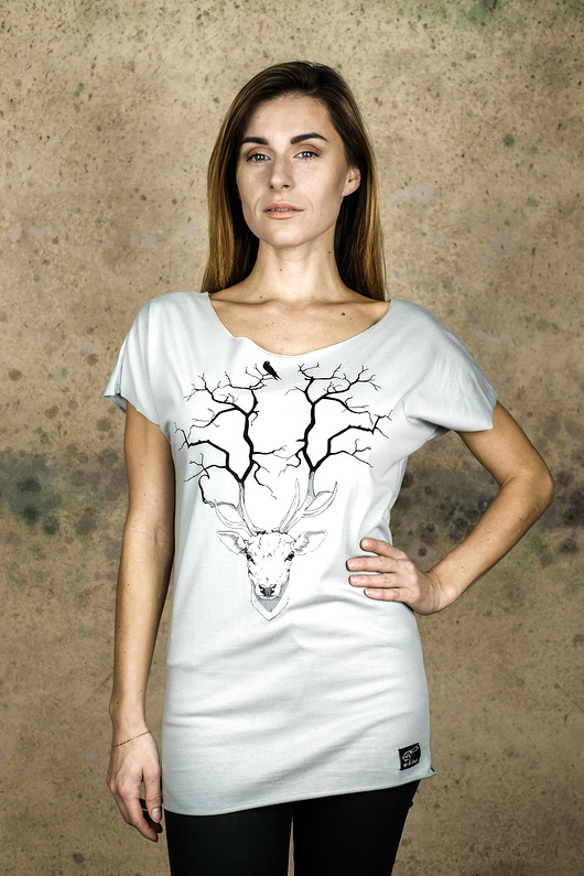 t-shirt damskie Bluzka JELEŃ