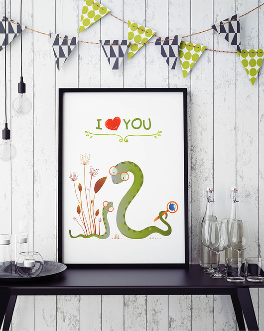 plakat. urocze węże (format A3) Love Life and Forest