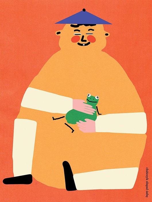 plakaty Chińczyk złapał żabę / Poster 40x30