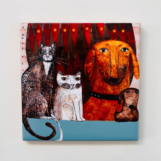 grafiki i ilustracje Kafle ceramiczne zwierzęta - psy i koty