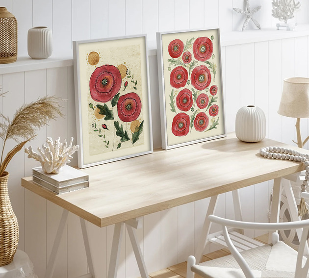 grafiki i ilustracje Zestaw 2 prac. Maki