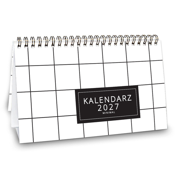 kalendarze i plannery Kalendarz 2027 biurkowy MINIMAL KRATKA wolnostojący
