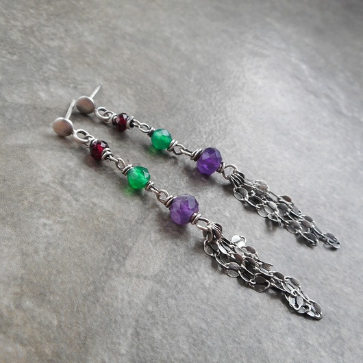 kolczyki srebrne Pędzelki srebro 925