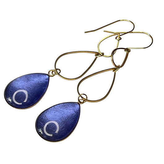 kolczyki szklane Pozłacane kolczyki z perłowym efektem Vittoria