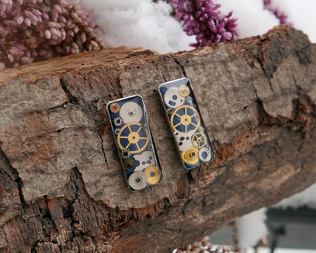 kolczyki z żywicy Mechaniczne kolczyki 93