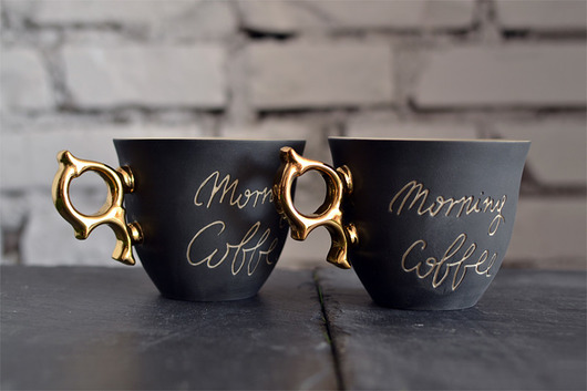 Zestaw dwóch DUŻYCH filiżanek "Morning Coffee"  coco ceramics