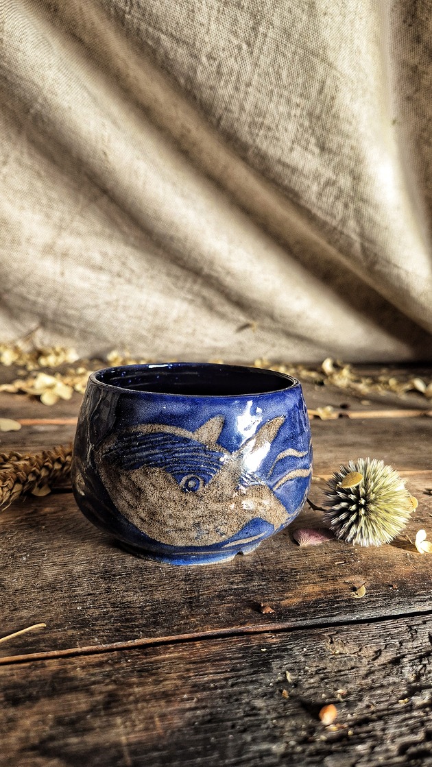 kubki Czarka na kawę wieloryb, humbak, Czarka niebieska ocean