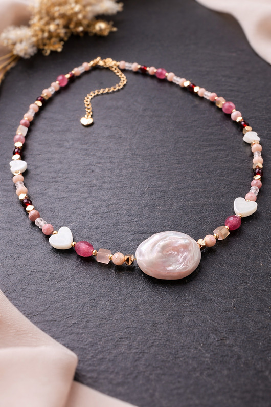 chokery Czoker z perłą barokową