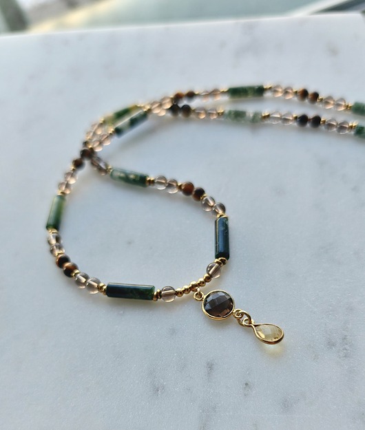 chokery Naszyjnik Duch Lasu z cytrynem