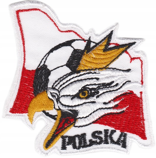 naszywki na ubrania Naszywka naprasowanka ORZEŁ Z FLAGĄ termo haft POLSKIE 7,5x7,8cm