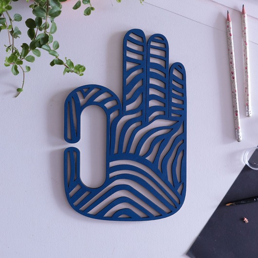 Ozdoby na ścianę OKEJ 3D sklejkowa dekoracja na ścianę ( chabrowa )