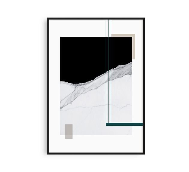 MARBLE 4 - autorski plakat z butelkową zielenią PLAKATY GEOMETRYCZNE