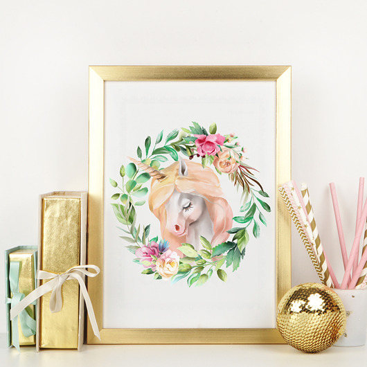 PLAKAT, OBRAZEK Jednorożec unicorn nr.9 Dekoracjan