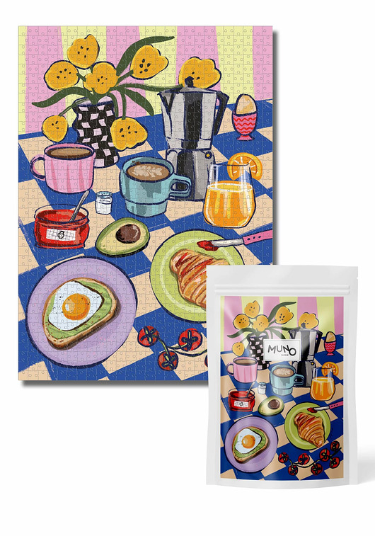 puzzle dla dzieci Puzzle 1000 "Slow Morning" by Justyna Łaciok w papierowym woreczku