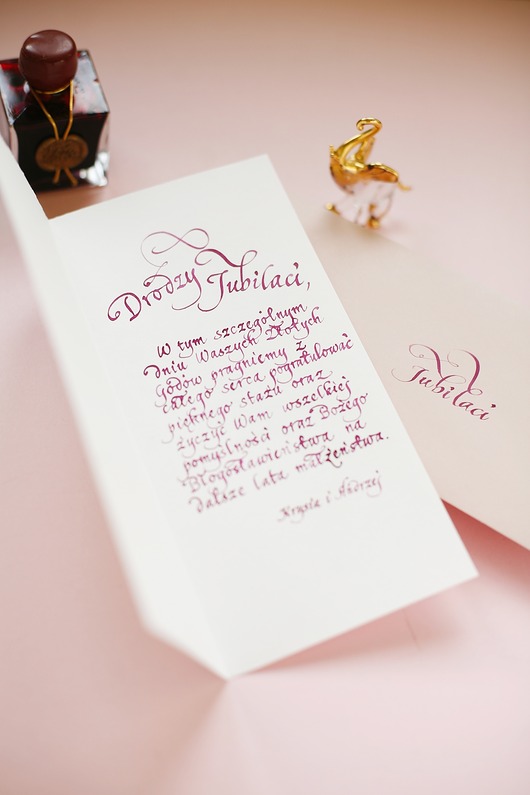 zaproszenia i kartki na ślub Kaligrafia: personalizowane życzenia podziękowania pisane ręcznie atramentem