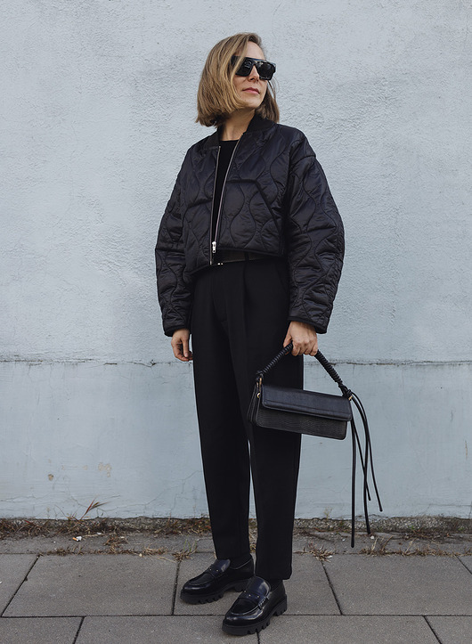 spodnie materiałowe damskie Spodnie wool black