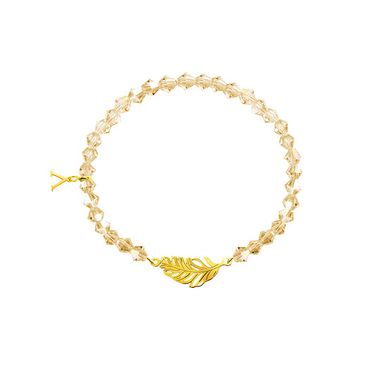 bransoletki złote Bransoletka Beige Gold Feather