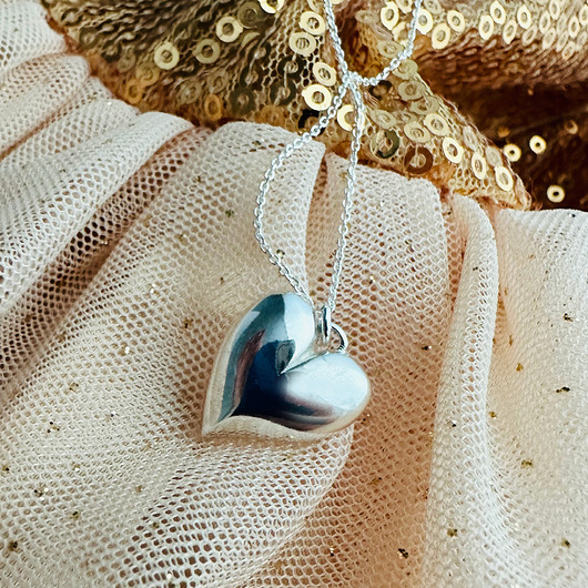 srebrne naszyjniki Naszyjnik z sercem, prezent na Walentynki