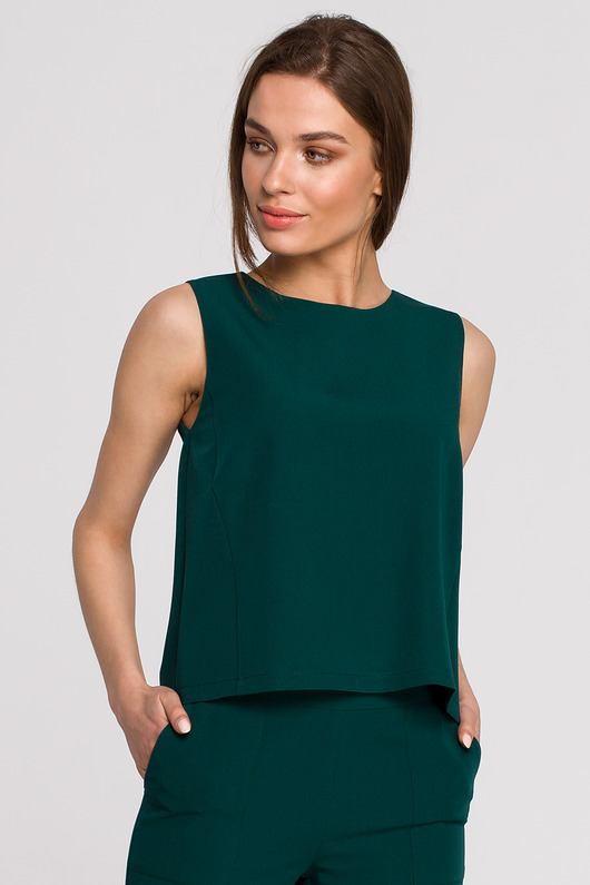 Bluzka bez rękawów-zielona(S257) STYLE