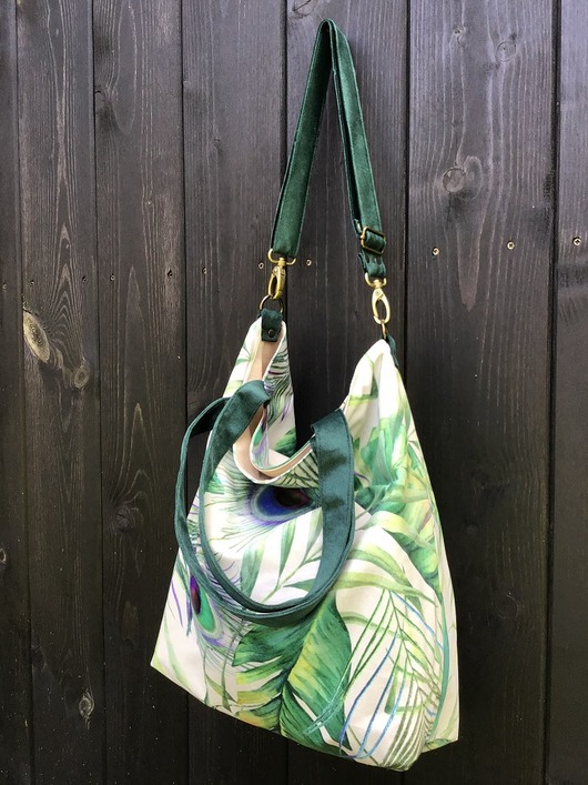 torby XXL Torbay hobo XXL - print, pawie oczka