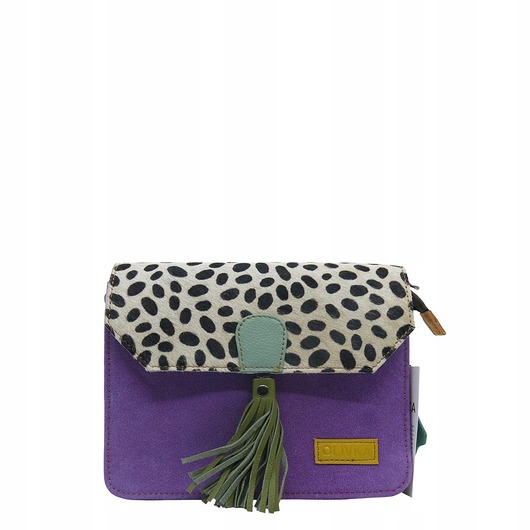 torby na ramię Torebka zamszowa, elegancka, skórzana, zamsz, ozdobny chwost eko OLIVKA