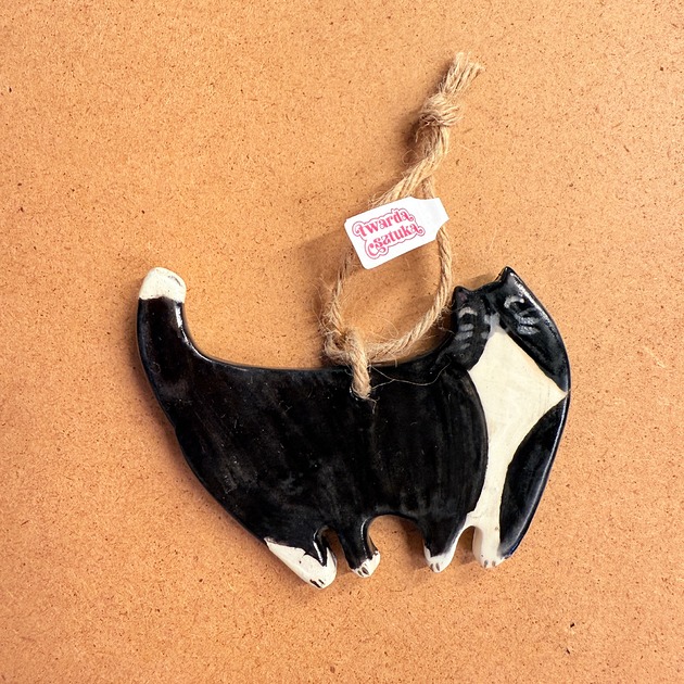 ozdoby choinkowe Ceramiczna zawieszka na choinkę Kotek