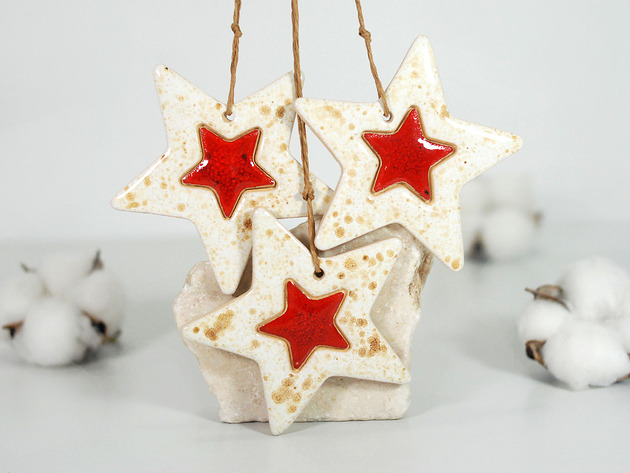 ozdoby choinkowe Gwiazdki choinkowe - ceramiczne ozdoby choinkowe