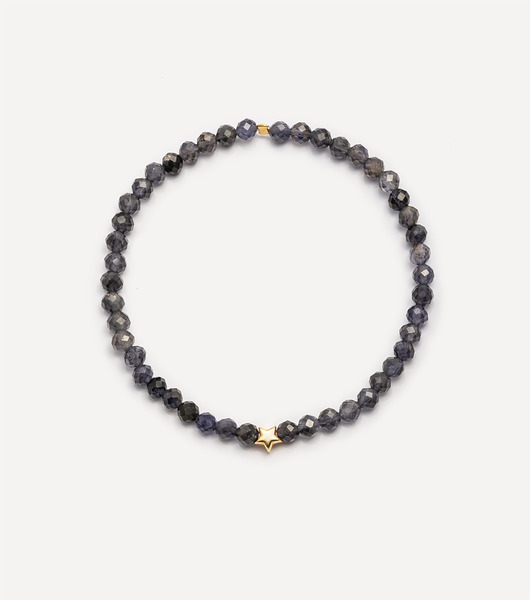 bransoletki z kamieni naturalnych Bransoletka pozłacana z kamieniami Midnight Sky