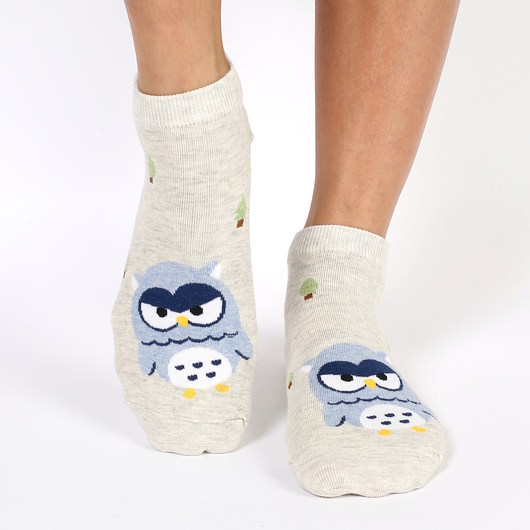 Szare skarpetki z niebieską sową  CandySox
