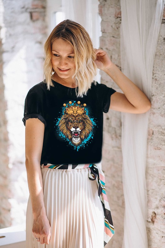 Koszulka oversize z nadrukiem King of king ART ORGANIC
