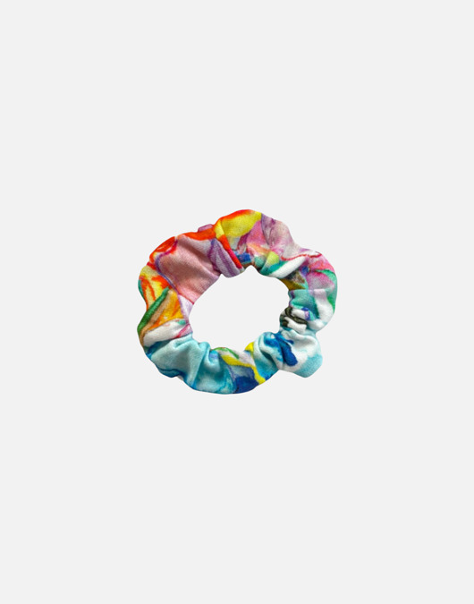 gumki do włosów Scrunchie gumka frotka wąska - storczyki kolorowe