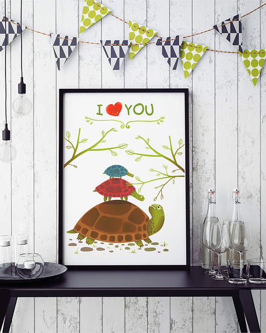 plakat. urocze żółwie (format A3) Love Life and Forest