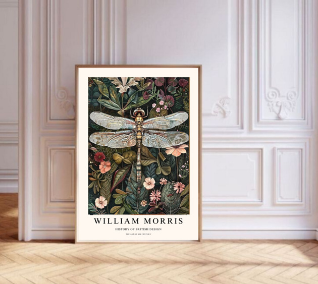 grafiki i ilustracje PLAKAT Morris ważka owad sztuka ścienna